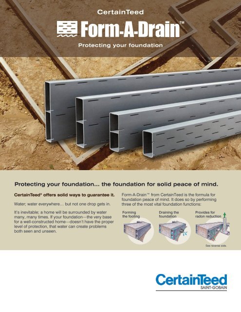 Form-A-Drain Protecting Your Foundation - CertainTeed