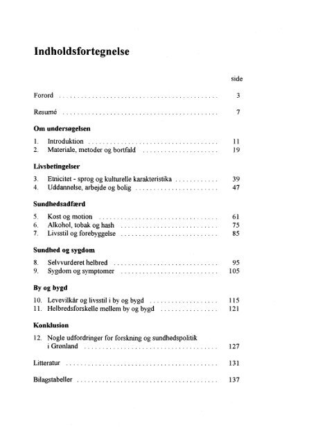 Levevilkår, livsstil og helbred i Grønland - Statens Institut for ...