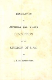 Jeremias van Vliet's - Siamese Heritage Protection Program