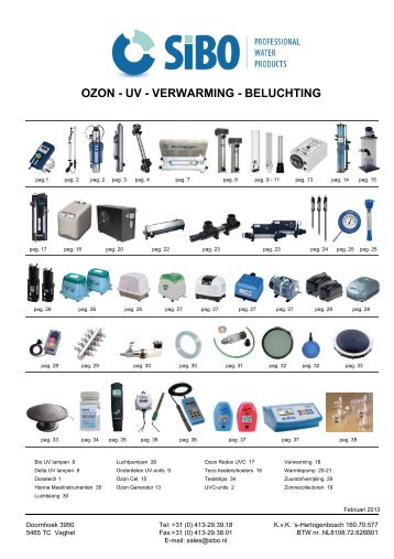 ozon - uv - verwarming - beluchting 2013 - SIBO