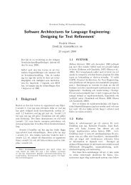 Software Architectures for Language Engineering: Designing ... - SICS