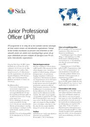 Junior Professional Officer (JPO) - Sida