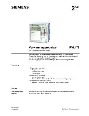 2543 Verwarmingsregelaar RVL479 - Siemens