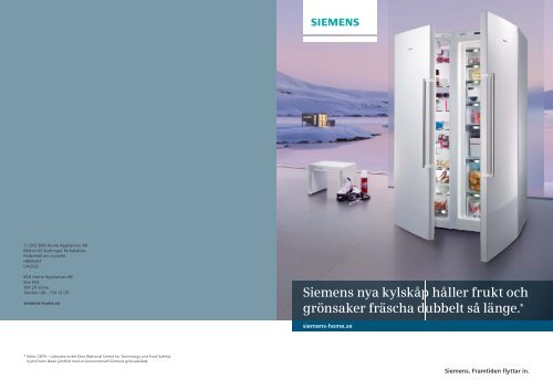 Siemens nya kylskåp håller frukt och grönsaker fräscha dubbelt så ...