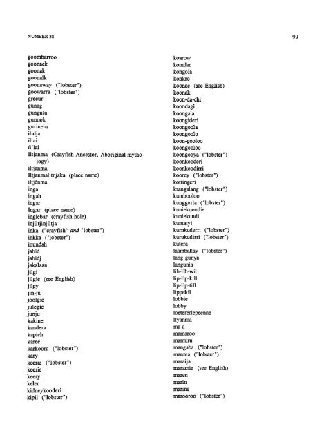 A Dictionary of Non-Scientific Names of Freshwater Crayfishes ...