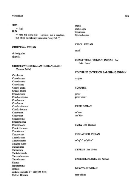 A Dictionary of Non-Scientific Names of Freshwater Crayfishes ...