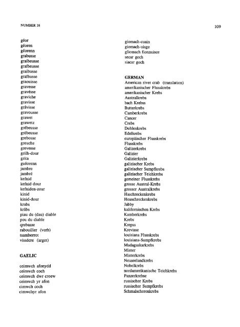 A Dictionary of Non-Scientific Names of Freshwater Crayfishes ...