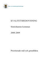 KVALITETSREDOVISNING Simrishamns kommun 2008-2009 ...