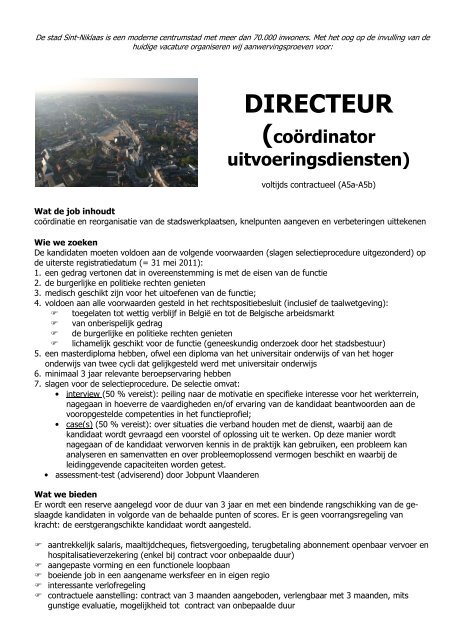 11 A5a directeur coö uitv dienst.pdf - Stad Sint-Niklaas