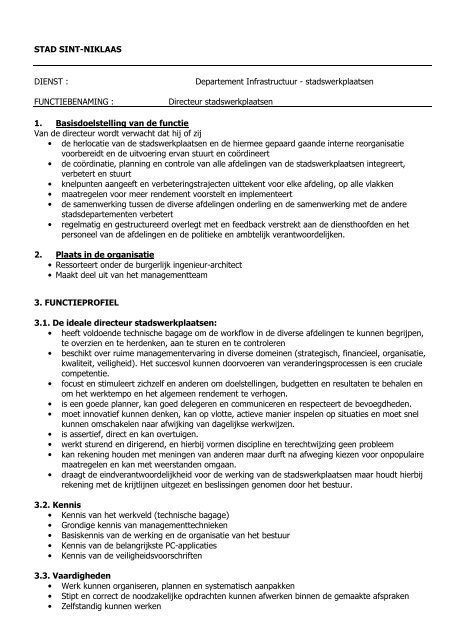 11 A5a directeur coö uitv dienst.pdf - Stad Sint-Niklaas