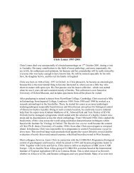 Chris Lomer 1957-2001 - Society for Invertebrate Pathology