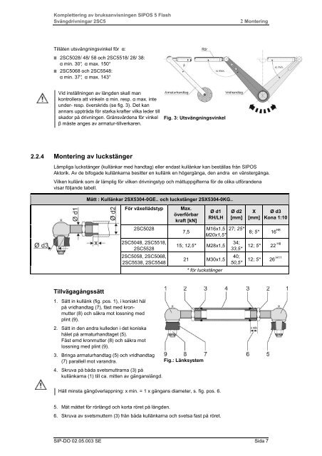 Komplettering av bruksanvisningen SIPOS 5 Flash - SIPOS Aktorik