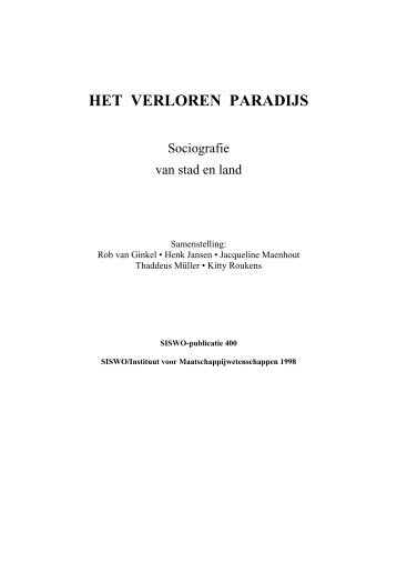 HET VERLOREN PARADIJS - Maatschappijwetenschappen