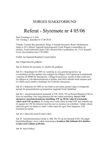 Referat fra styremøte 4 2005-06