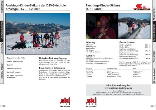 Jahresprogramm 2007/2008 - Skiclub Kraichgau eV