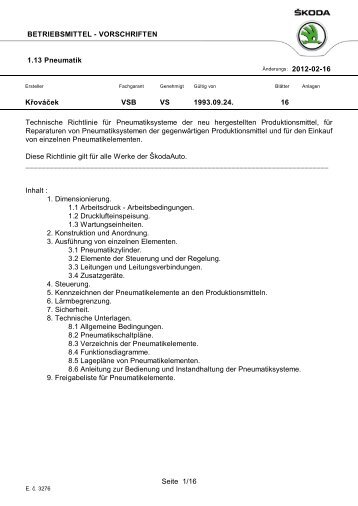 BETRIEBSMITTEL - VORSCHRIFTEN 1.13 Pneumatik ... - Skoda Auto