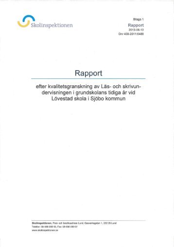 Rapport efter kvalitetsgranskning (PDF-fil, nytt ... - Skolinspektionen