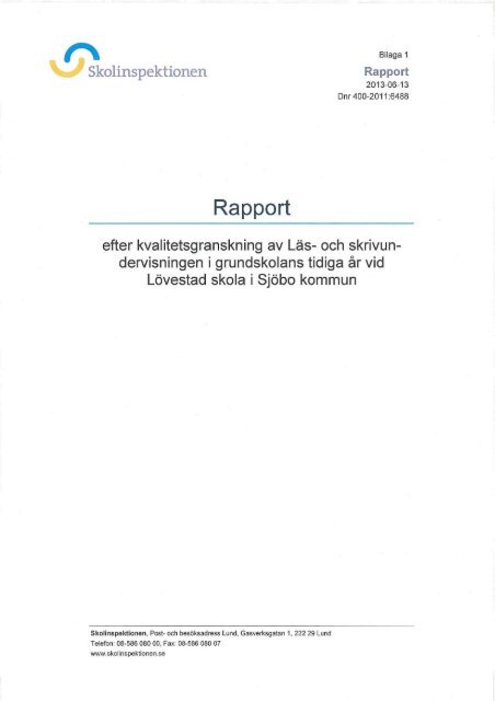 Rapport efter kvalitetsgranskning (PDF-fil, nytt ... - Skolinspektionen