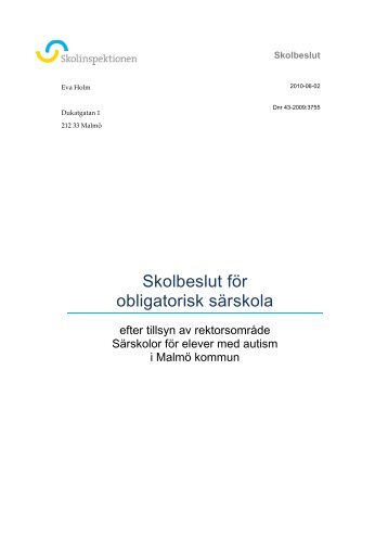 Regelbunden tillsyn i kommun kommun - Skolinspektionen