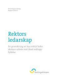 Rektors ledarskap - Skolinspektionen