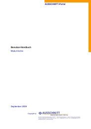 Benutzer-Handbuch - AUSSCHNITT Medienbeobachtung