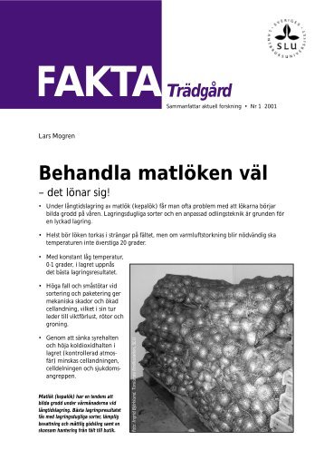 Behandla matlöken väl - SLU