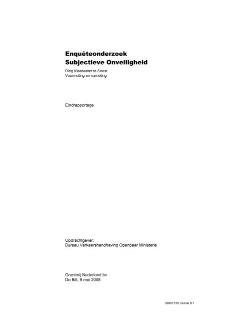 Enquêteonderzoek Subjectieve Onveiligheid - Gemeente Soest