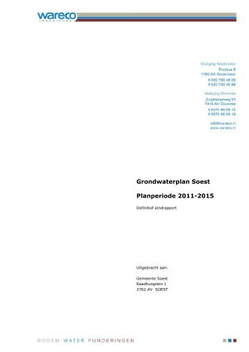 Grondwaterplan Soest Planperiode 2011-2015 - Gemeente Soest