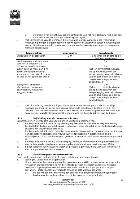 voorschriften bestemmi ngs p lan soesterveen 2008 - Gemeente Soest