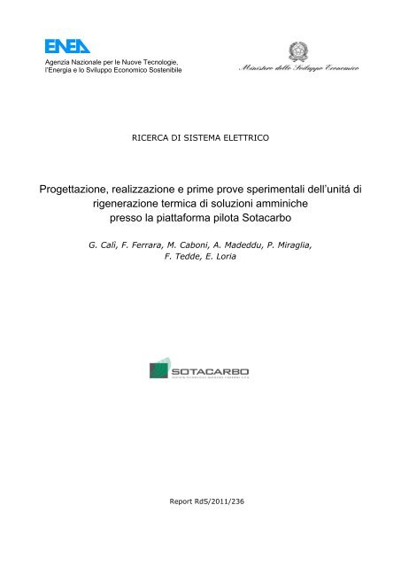 Progettazione, realizzazione e prime prove sperimentali dell ... - Enea