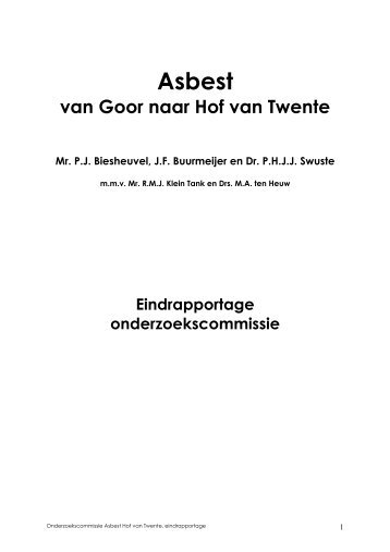 Rapport Biesheuvel Over asbest in Goor, Hof van Twente - Sp