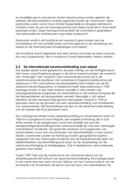 Rapport Biesheuvel Over asbest in Goor, Hof van Twente - Sp
