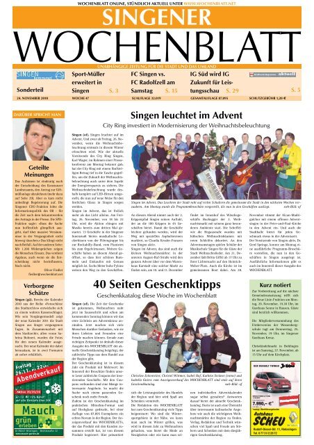 24. Nov. 2010 - Singener Wochenblatt