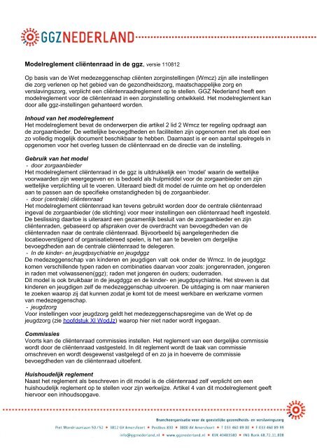 Modelreglement clientenraad.pdf - GGZ Nederland