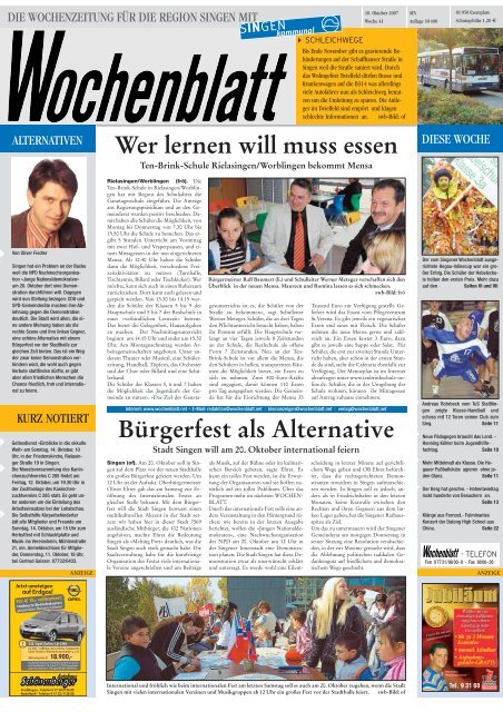 10. Okt. 2007 - Singener Wochenblatt