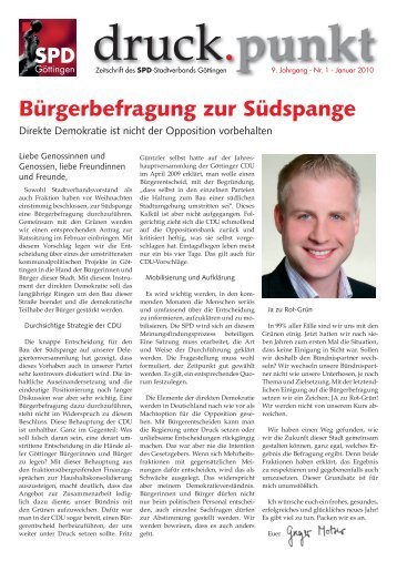 Bürgerbefragung zur Südspange - SPD-Stadtverband Göttingen
