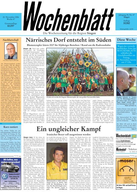 22. Nov. 2006 - Singener Wochenblatt