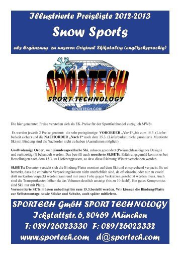 Snow Sports - Sportech GmbH