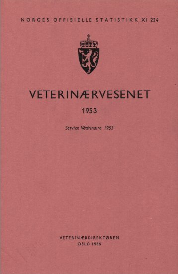 Veterinærvesenet 1953 - SSB