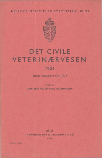 Det civile veterinæsvesen 1934 - SSB