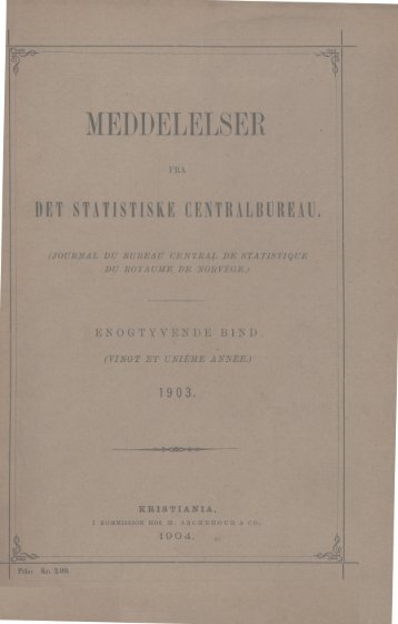 Meddelelser fra Det Statistiske Centralbureau 1903