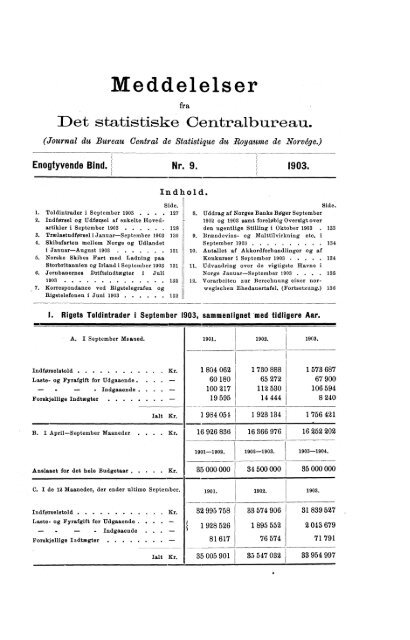 Meddelelser fra Det Statistiske Centralbureau 1903