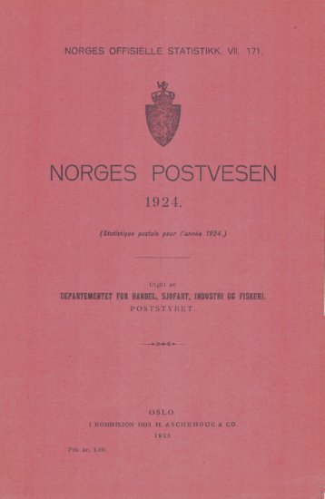 NORGES POSTVESEN. 1924.