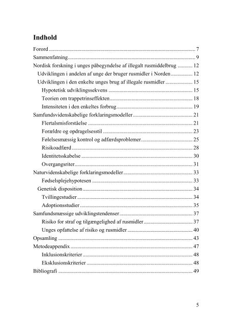 Unges påbegyndelse af illegalt rusmiddelbrug - Psykologisk Institut ...