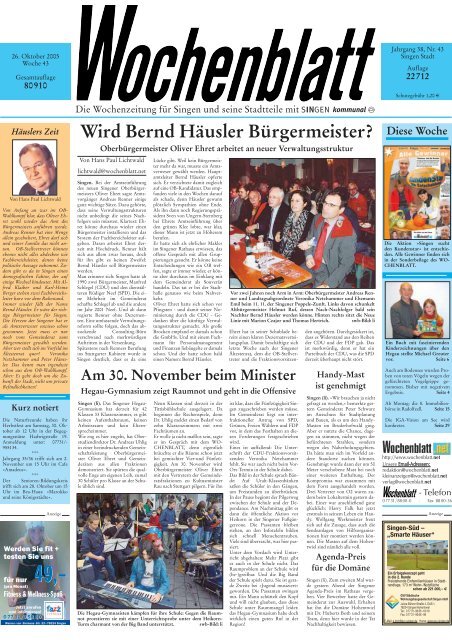 26. Okt. 2005 - Singener Wochenblatt
