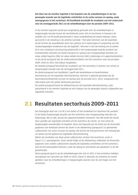 Monitor logistiek en supply chain management, rapportage 2011 - Cbs