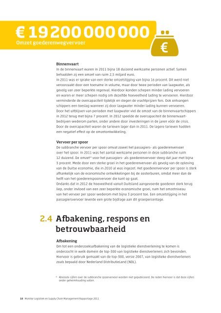 Monitor logistiek en supply chain management, rapportage 2011 - Cbs