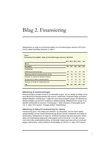 Bilag 2. Finansiering - Justitsministeriet