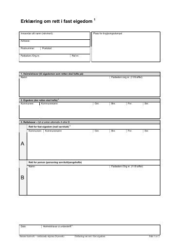 Erklæring om rett i fast eigedom - Kartverket