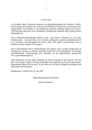 Beretning 2007 - Statsministeriet